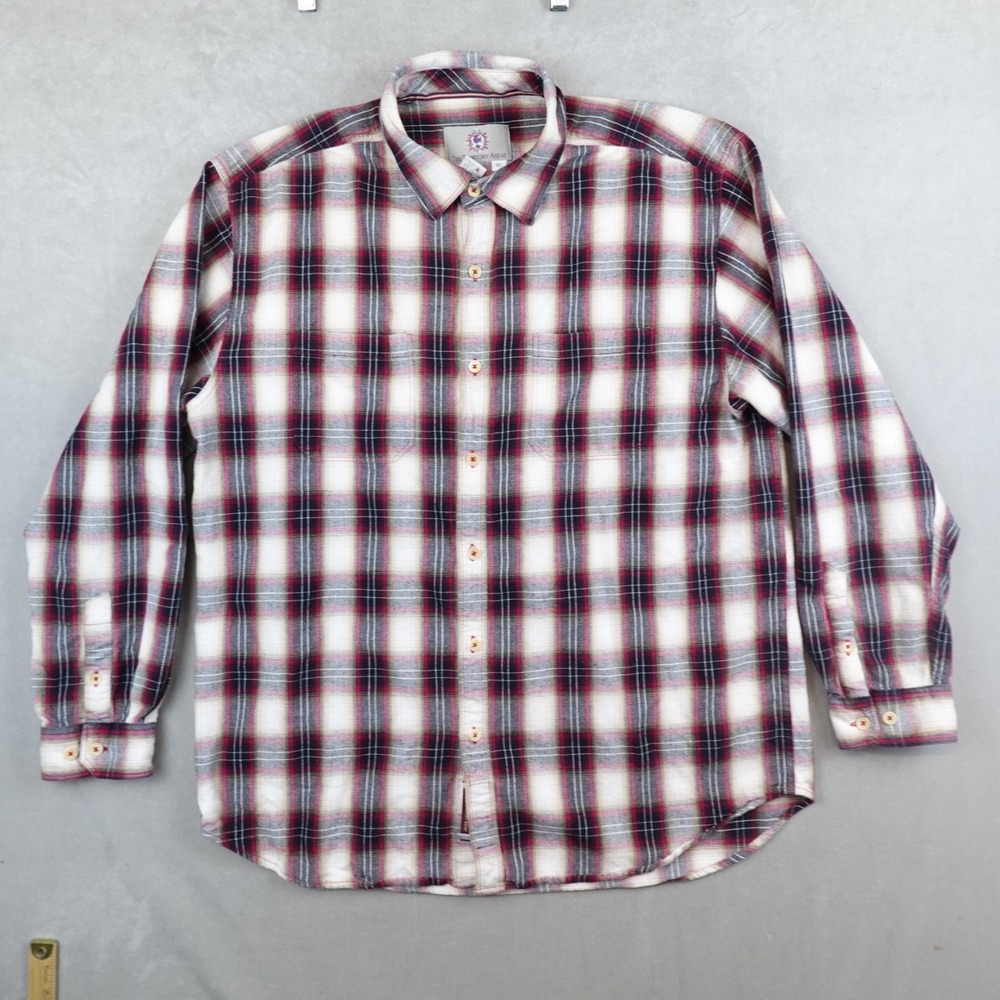 The Territory Ahead Shirt Men XL Button Up Shadow Plaid Long Sleeves Flannel